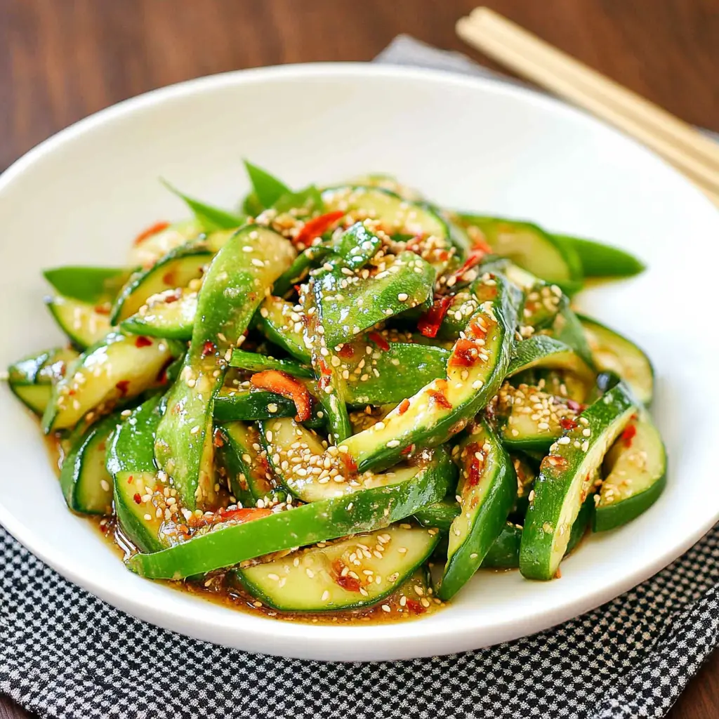 ASIAN CUCUMBER SALAD TIKTOK RECIPE centered hero view, clean and uncluttered