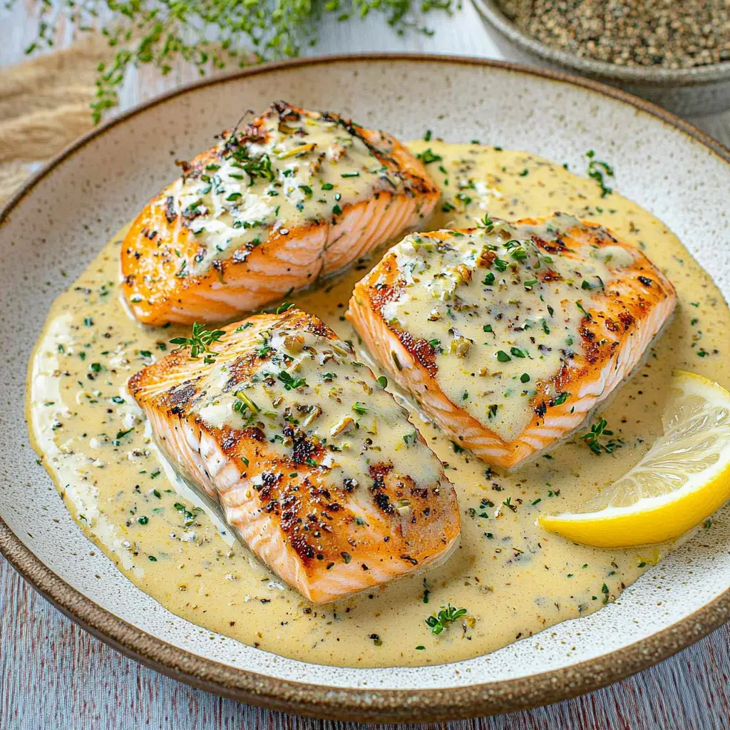 CREAMY MARRY ME SALMON centered hero view, clean and uncluttered