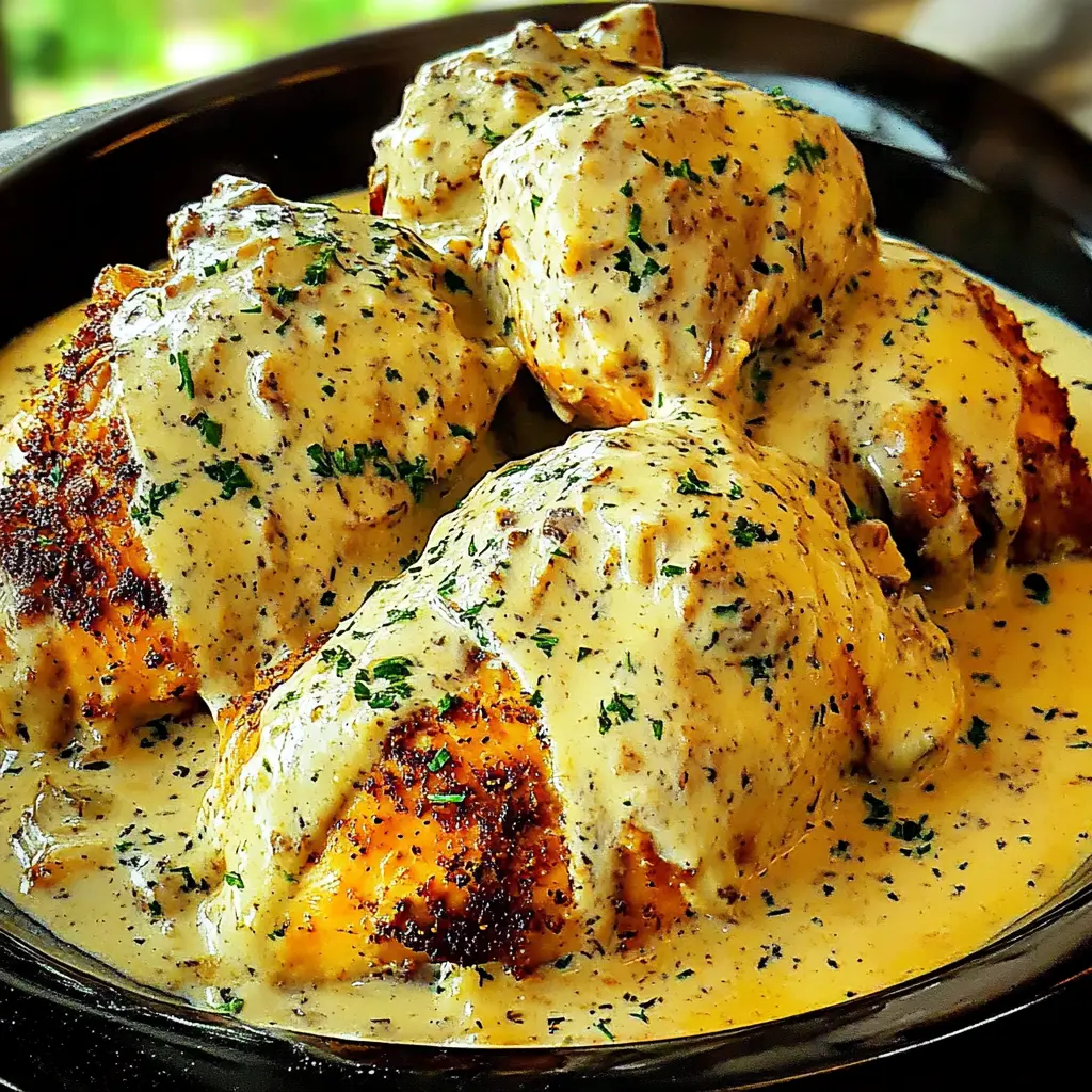 CREAMY RANCH CHICKEN CROCKPOT centered hero view, clean and uncluttered