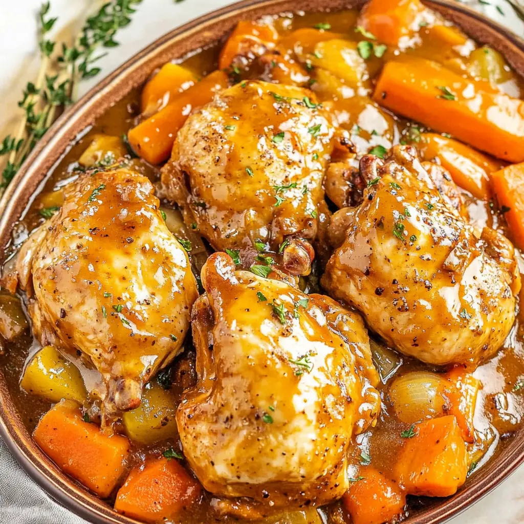 CROCKPOT CHICKEN POT ROAST centered hero view, clean and uncluttered