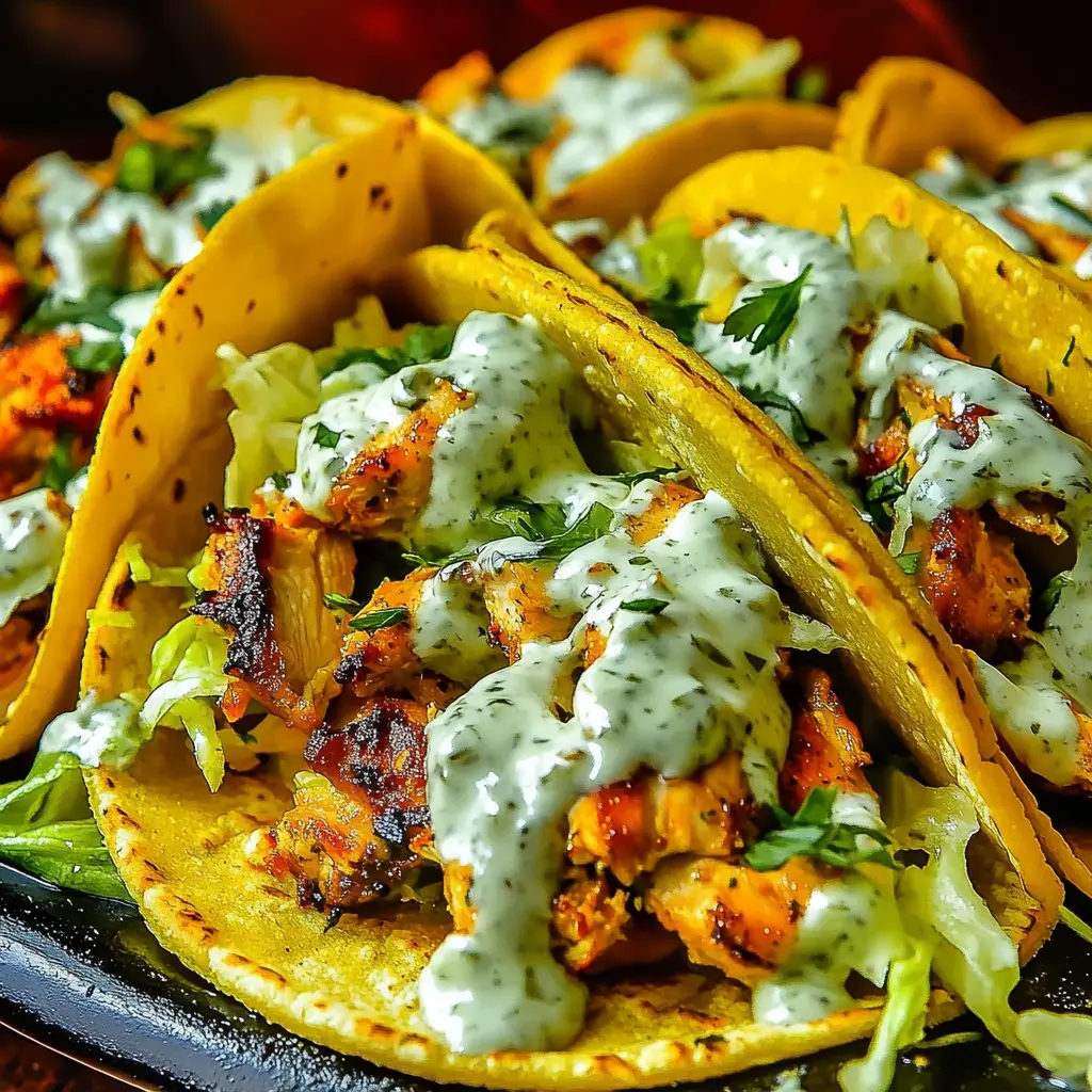 DILL PICKLE RANCH SMASH CHICKEN TACOS centered hero view, clean and uncluttered