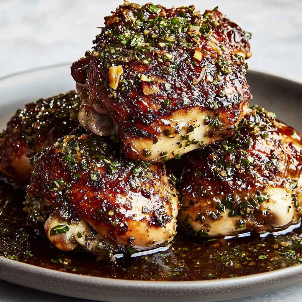 GARLIC HERB CHICKEN centered hero view, clean and uncluttered