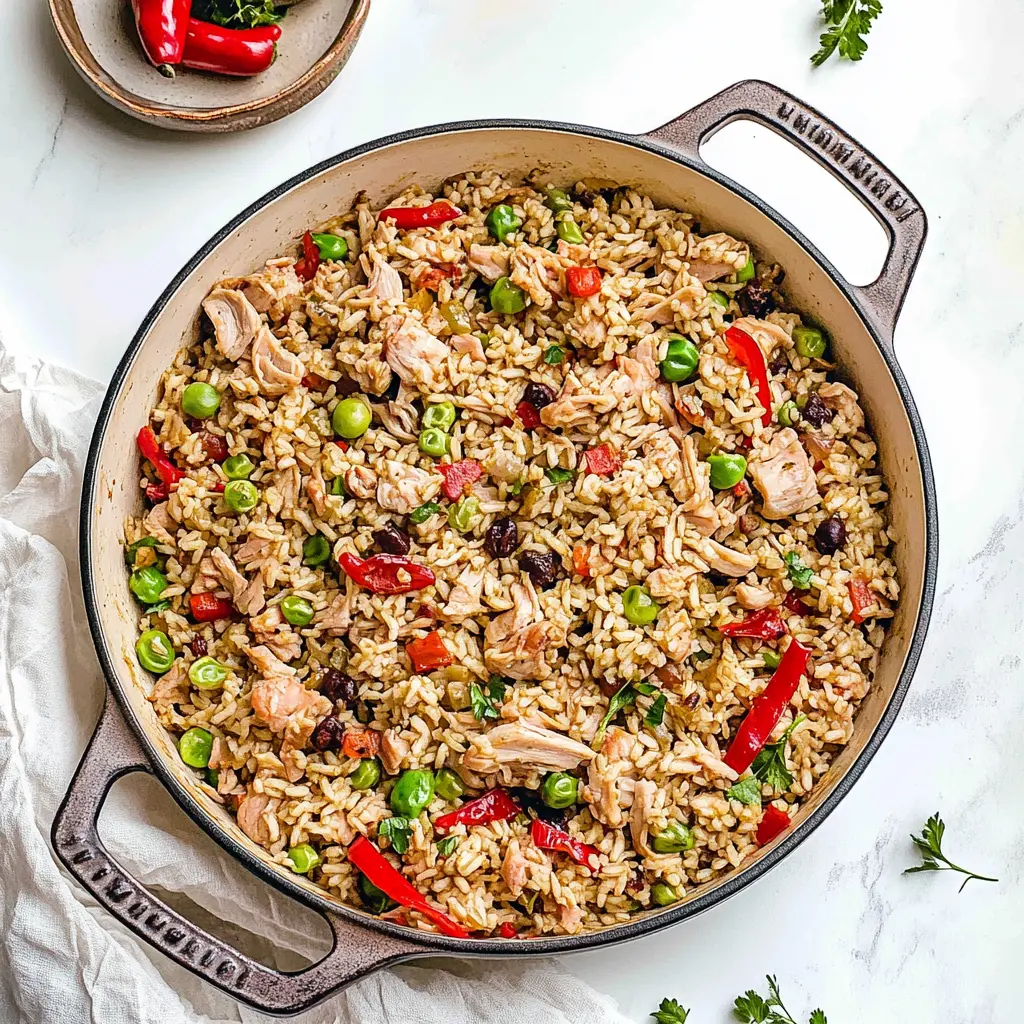 Ground Turkey and Rice Skillet Easy Weeknight Dinner 2 GROUND TURKEY AND RICE SKILLET centered hero view, clean and uncluttered