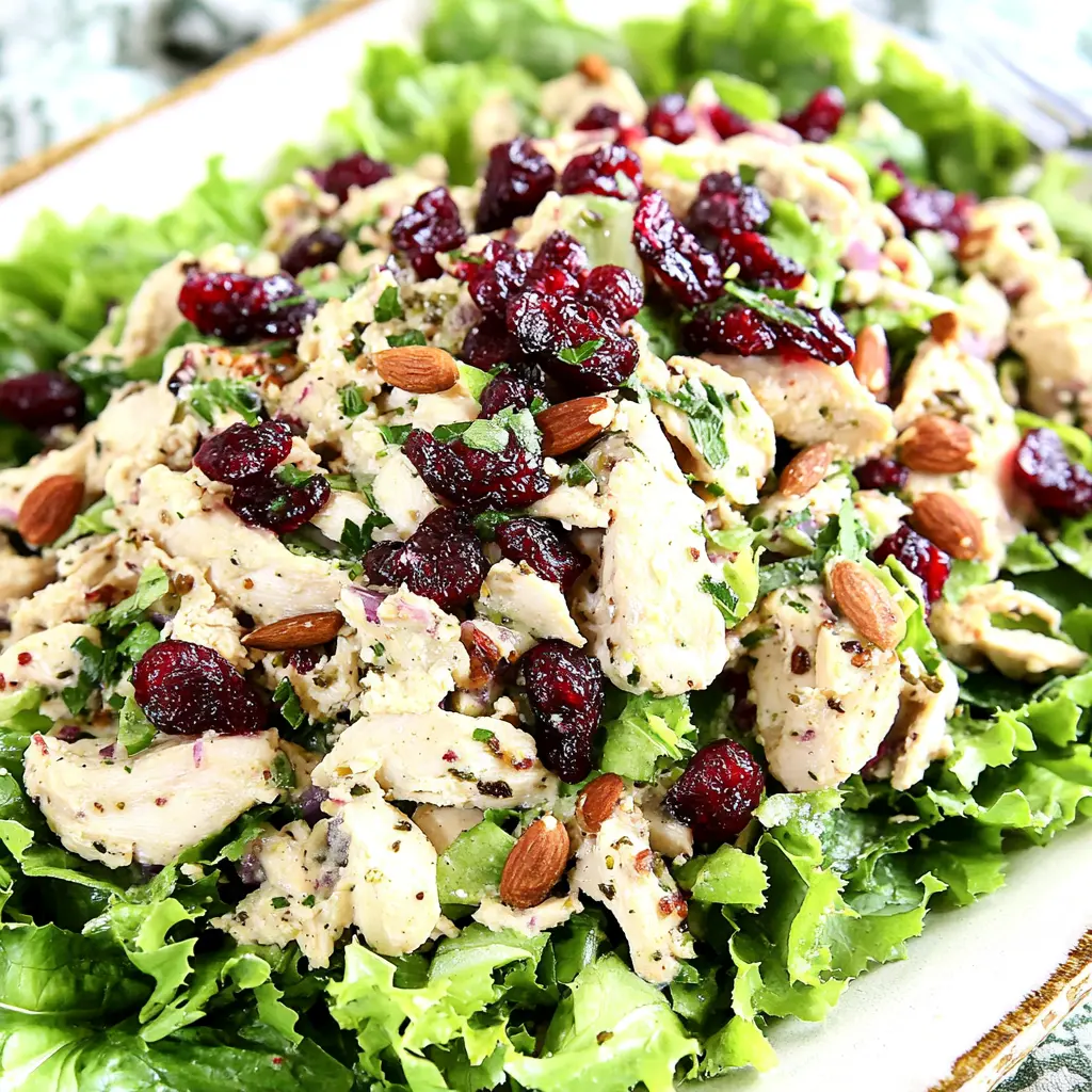 KETO CRANBERRY CHICKEN SALAD centered hero view, clean and uncluttered
