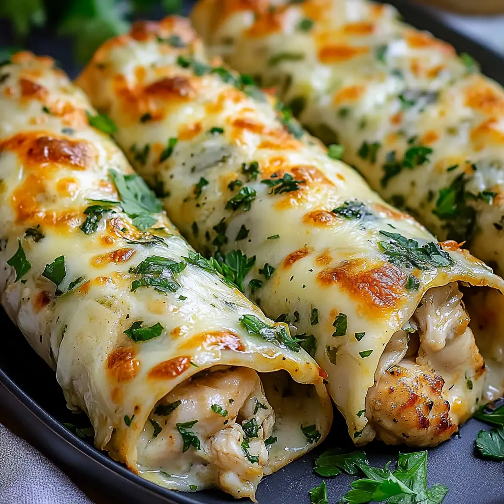 Low Carb Cheesy Garlic Chicken Wraps Easy Weeknight Dinner 2 LOW CARB CHEESY GARLIC CHICKEN WRAPS centered hero view, clean and uncluttered