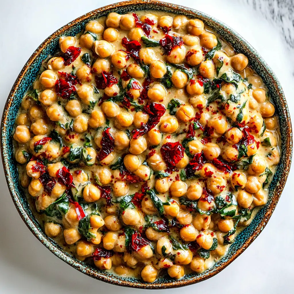 Marry Me Chickpeas Easy Weeknight Dinner Recipe 2 MARRY ME CHICKPEAS centered hero view, clean and uncluttered