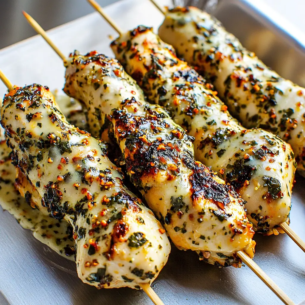 Ranch Garlic Parmesan Chicken Skewers Easy Weeknight Dinner 2 RANCH GARLIC PARMESAN CHICKEN SKEWERS centered hero view, clean and uncluttered