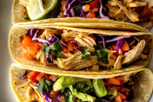 Leftover Rotisserie Chicken Tacos Spring Fresh and Delicious Rotisserie Chicken Tacos Spring recipe, served and ready to eat, easy homemade dinner