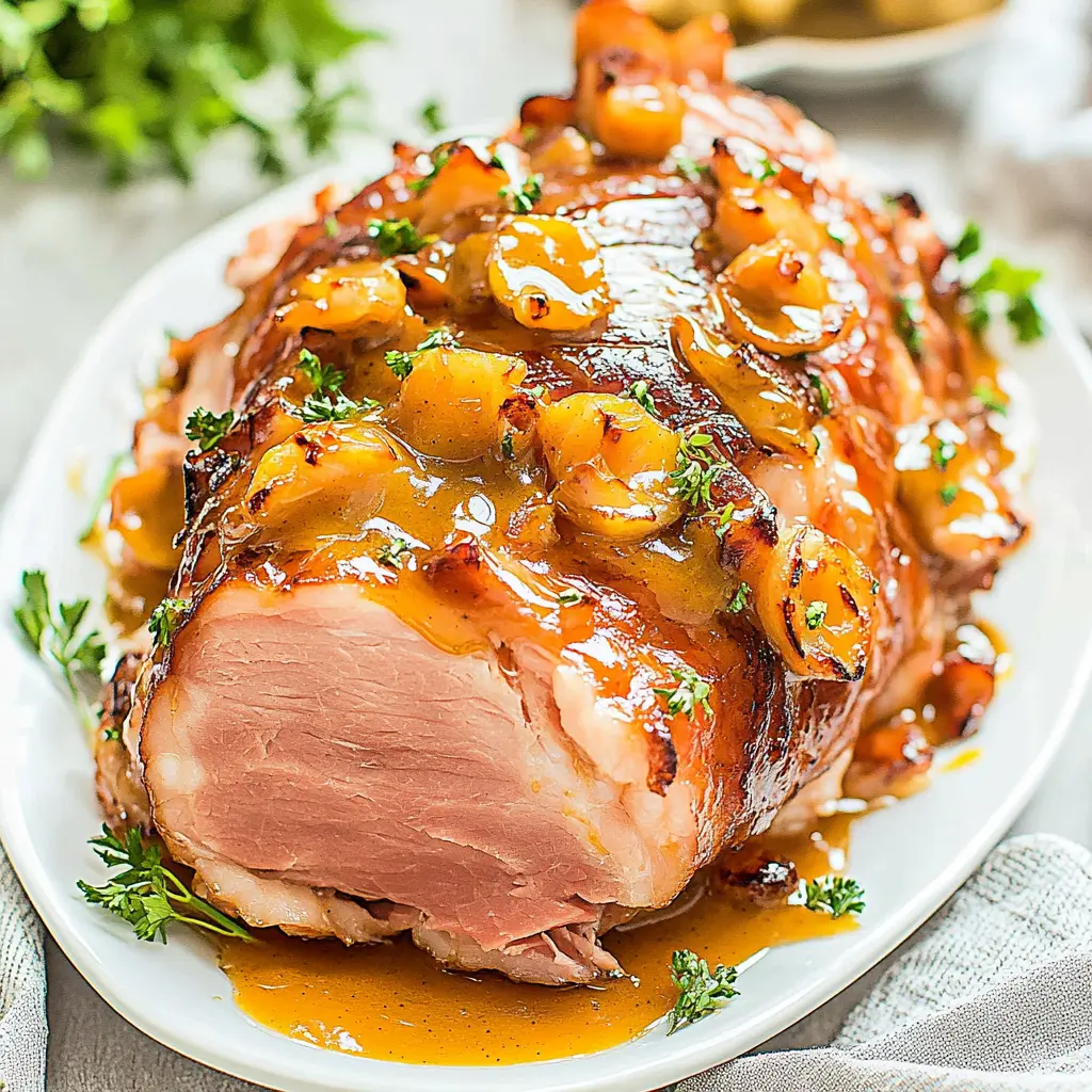 Slow Cooker Easter Ham Honey Mustard Easy Weeknight Recipe 3 Slow Cooker Easter Ham Honey Mustard centered hero view, clean and uncluttered