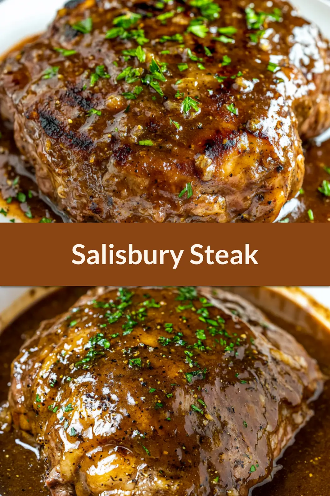 Slow Cooker Salisbury Steak Easy Comforting Dinner 4 SLOW COOKER SALISBURY STEAK centered hero view, clean and uncluttered