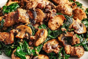 TURKEY SPINACH MUSHROOM centered hero view, clean and uncluttered
