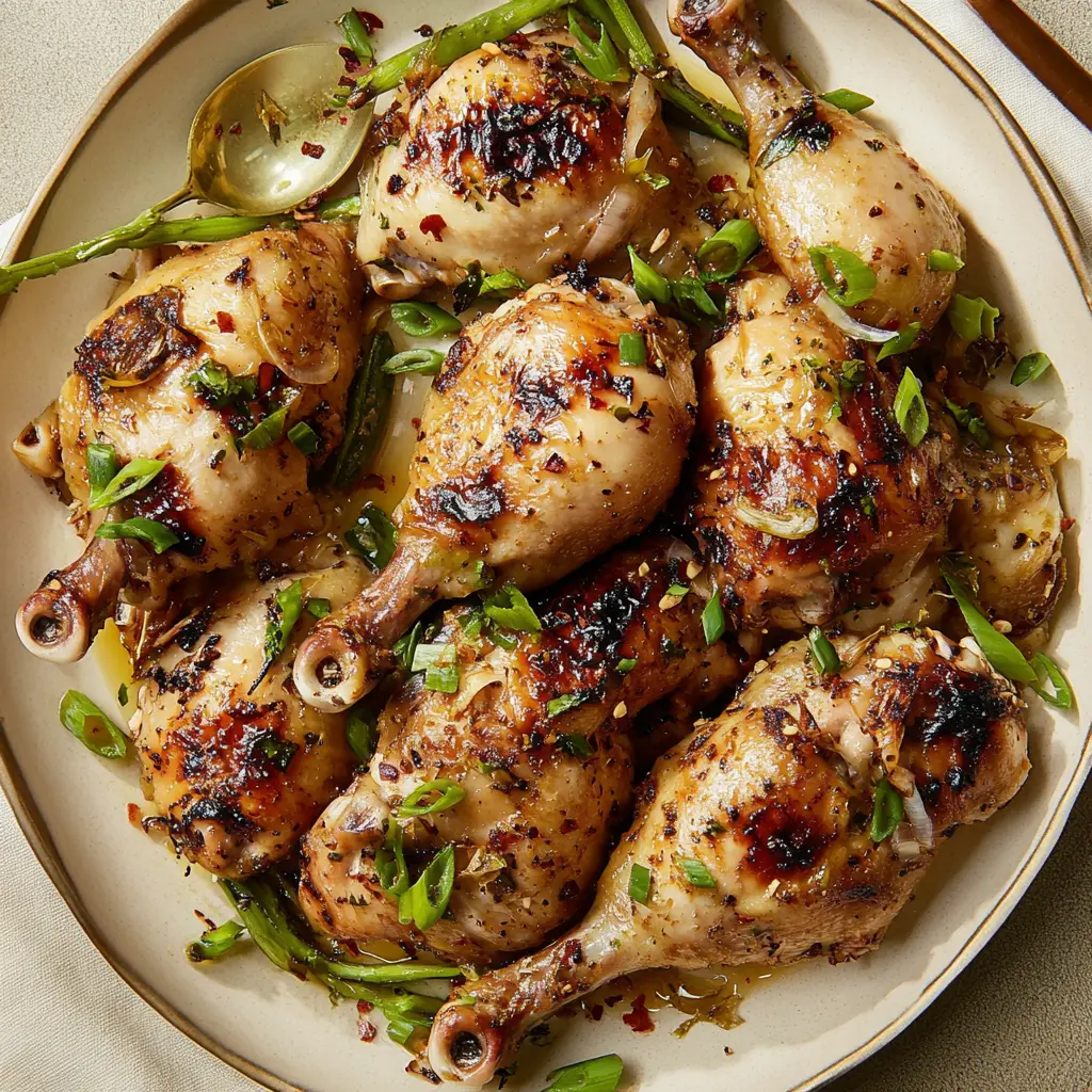 Vietnamese Lemongrass Chicken Easy Weeknight Dinner 3 Vietnamese lemongrass chicken on a serving plate with golden caramelized edges