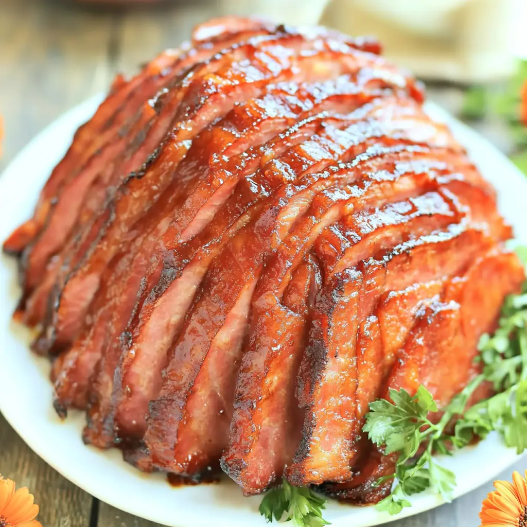 Air Fryer Brown Sugar Ham Easter Warm Amazing Centerpiece 2 AIR FRYER BROWN SUGAR HAM recipe, served and ready to eat, easy homemade dinner