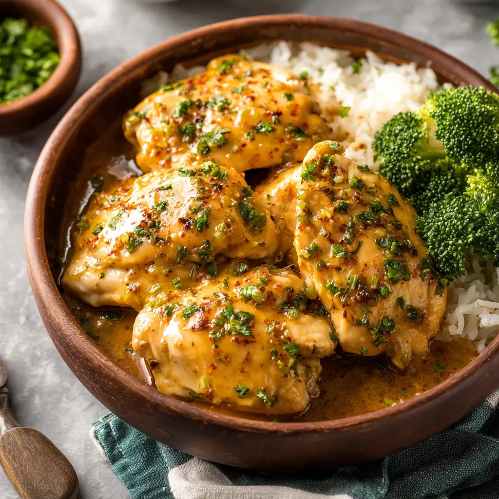 Crockpot Ranch Chicken recipe, served and ready to eat, easy homemade dinner