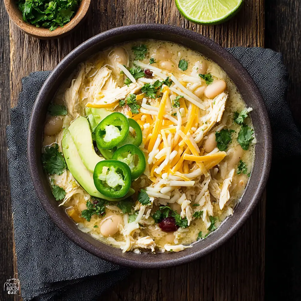 Crockpot White Chicken Chili High Protein Feels Like a Warm Satisfying Real Comfort Win 1 Crockpot White Chicken Chili recipe, served and ready to eat, easy homemade dinner