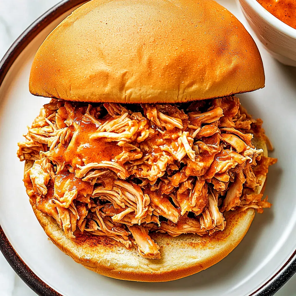 Slow Cooker Pulled Chicken Sandwiches Cozy Perfect Recipe 2 Slow Cooker Pulled Chicken Sandwiches recipe, served and ready to eat, easy homemade dinner