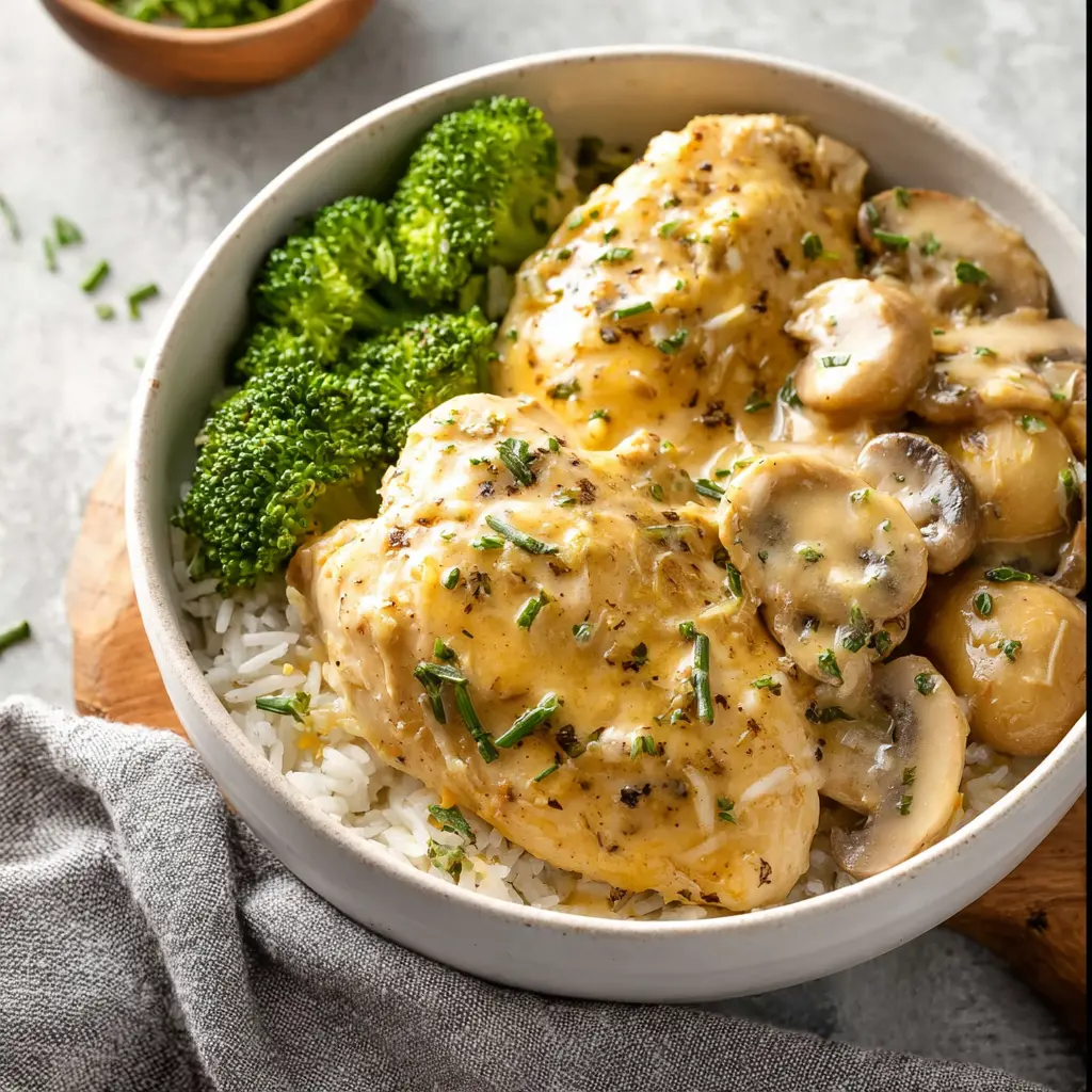 Slow Cooker Ranch Chicken recipe, served and ready to eat, easy homemade dinner