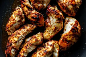 AIR FRYER CHICKEN BREAST recipe, served and ready to eat, easy homemade dinner