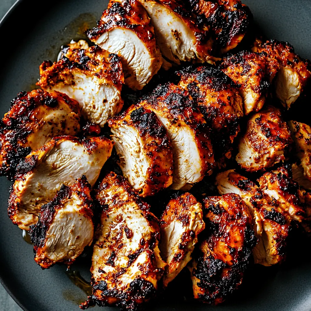 AIR FRYER CHICKEN BREAST recipe, served and ready to eat, easy homemade dinner