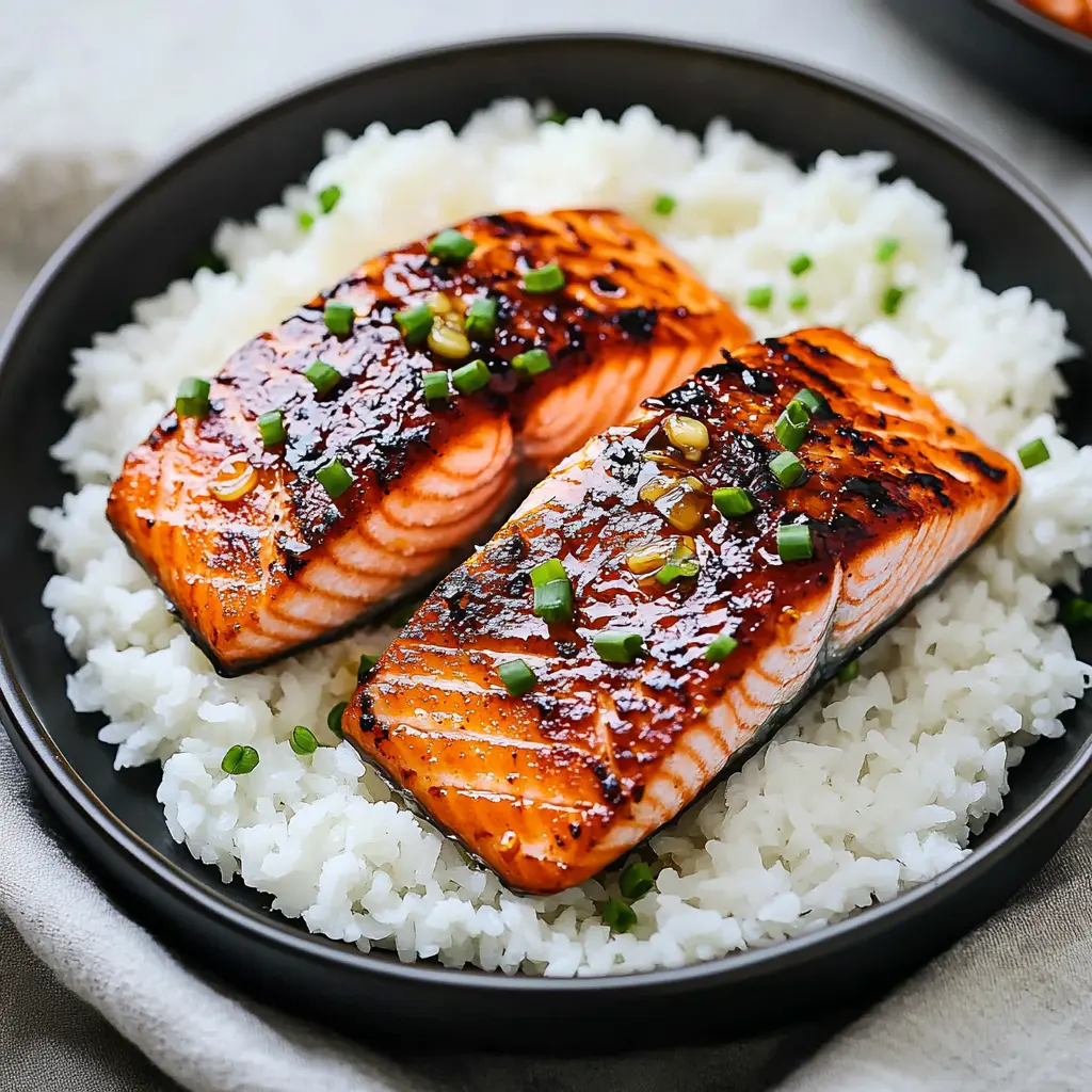 Air Fryer Honey Garlic Salmon Irresistible Easy Weeknight 3 Air fryer honey garlic salmon served and ready to eat, easy homemade dinner