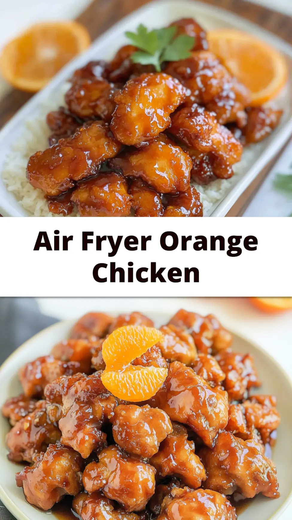 Air Fryer Orange Chicken Irresistible Crispy Weeknight Win 4 Air Fryer Orange Chicken recipe, served and ready to eat, easy homemade dinner
