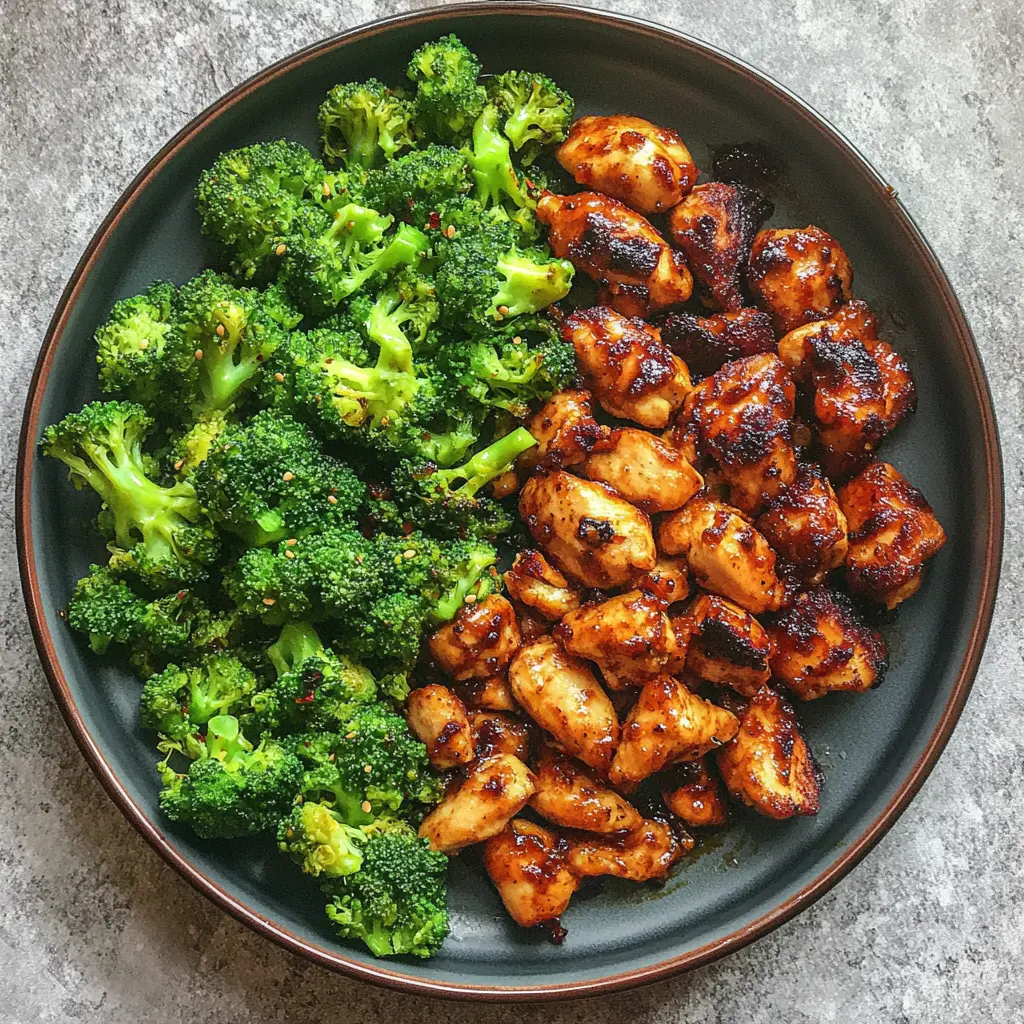 Chili Garlic Air Fryer Chicken Broccoli Cozy Best Weeknight 3 Chili Garlic Air Fryer Chicken Broccoli recipe, served and ready to eat, easy homemade dinner