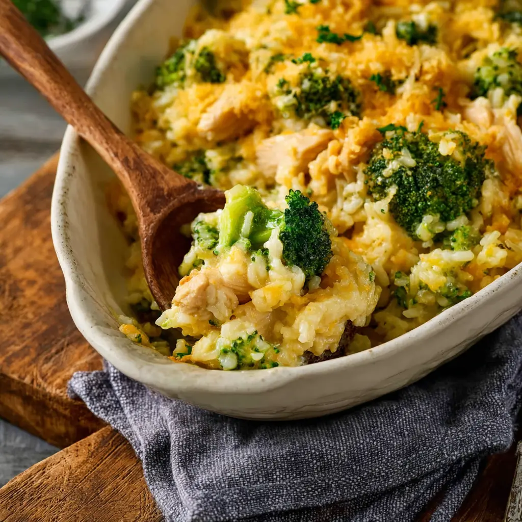 Chicken Broccoli Rice Casserole Crockpot Comforting Dinner Made Easy 3 Crockpot Chicken Broccoli Rice Casserole recipe, served and ready to eat, easy homemade dinner