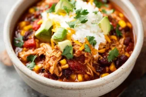 Crockpot Chicken Taco Chili Recipe Your Family Will Love Crockpot Chicken Taco Chili recipe, served and ready to eat, easy homemade dinner