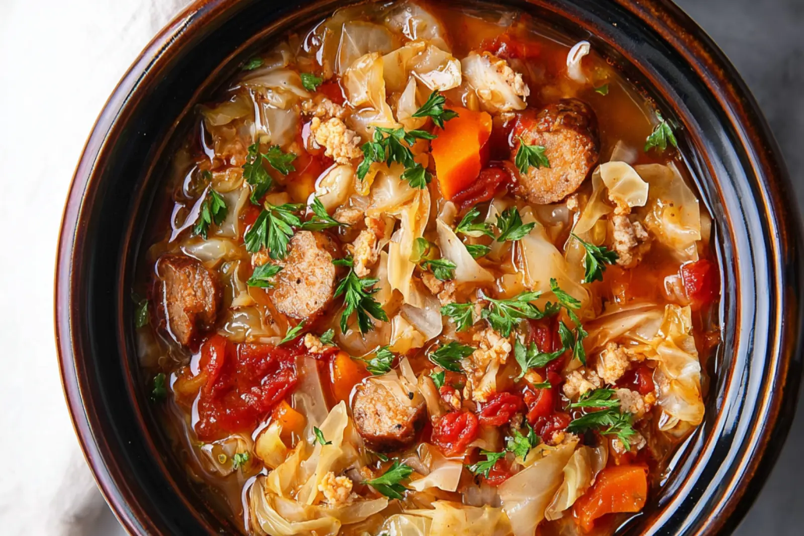 Crockpot Sausage Cabbage Soup: Comforting Easy Weeknight Recipe