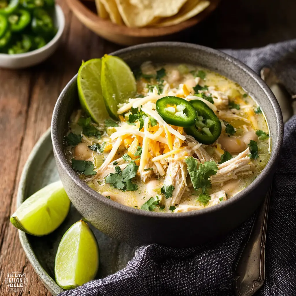 Crockpot White Chicken Chili High Protein Feels Like a Warm Satisfying Real Comfort Win 2 Crockpot White Chicken Chili served in a bowl, ready to eat easy homemade slow cooker dinner