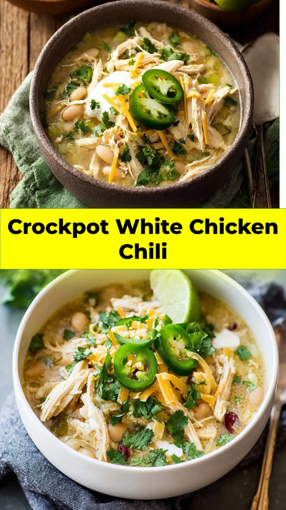 Crockpot White Chicken Chili High Protein Feels Like a Warm Satisfying Real Comfort Win 3 Crockpot White Chicken Chili served in a bowl, ready to eat easy homemade slow cooker dinner