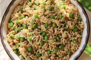 Instant Pot Matar Pulao Pea Pulao Cozy Perfect Dinner INSTANT POT MATAR PULAO PEA PULAO recipe, served and ready to eat, easy homemade dinner