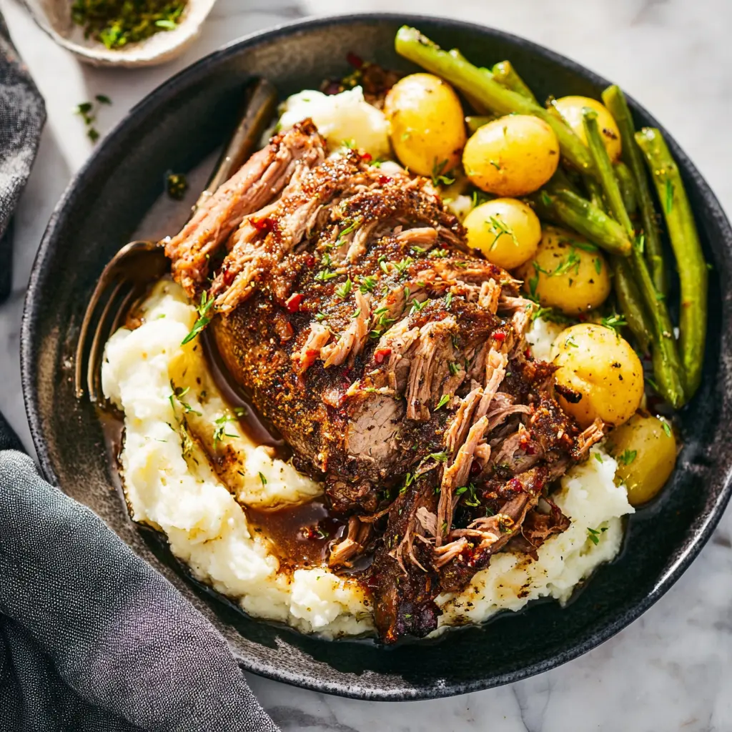 Mississippi Pork Roast Slow Cooker Warm Comforting Perfection 3 Mississippi Pork Roast Slow Cooker recipe, served and ready to eat, easy homemade dinner