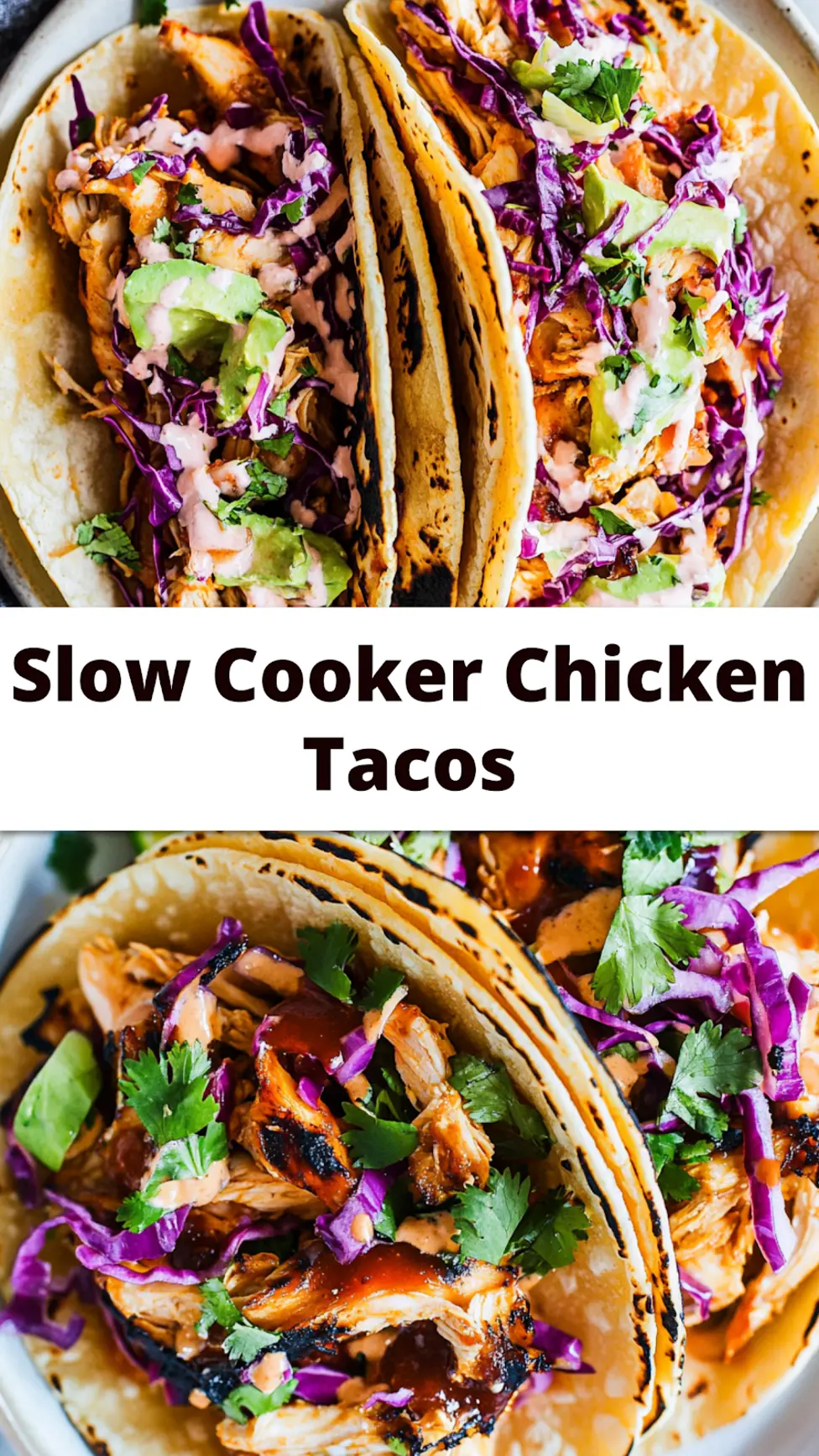 Slow Cooker Chicken Tacos Cozy Easy Weeknight Winner 4 SLOW COOKER CHICKEN TACOS recipe, served and ready to eat, easy homemade dinner