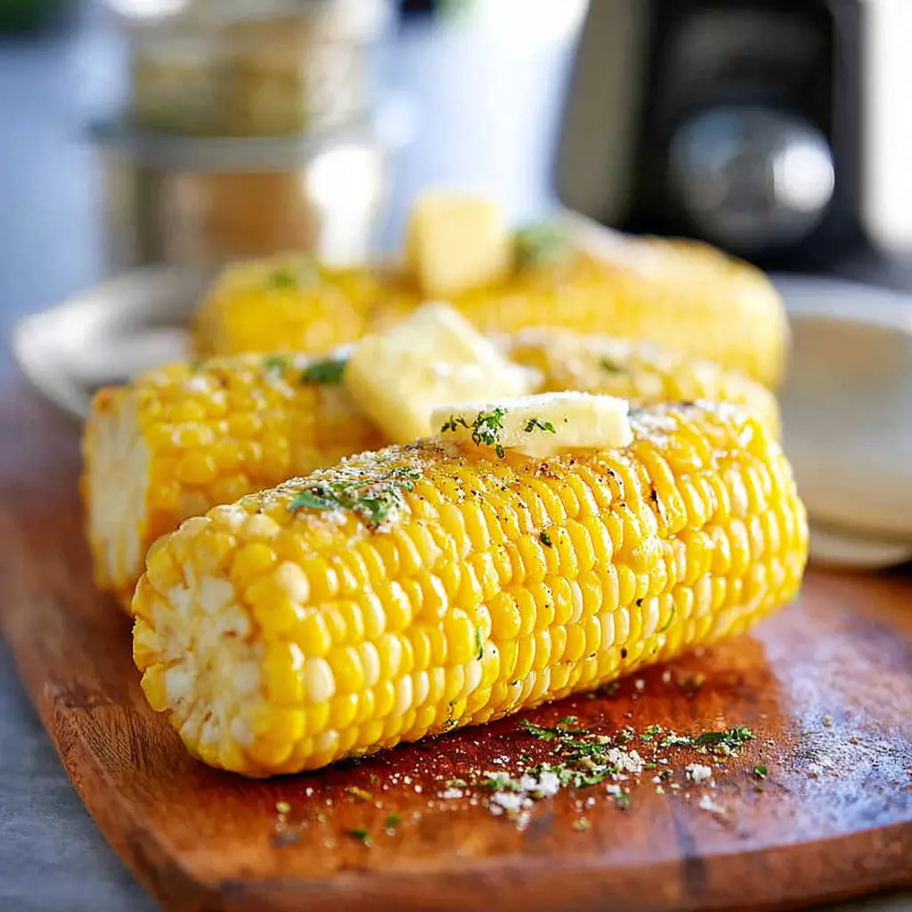 Slow Cooker Corn on the Cob served and ready to eat