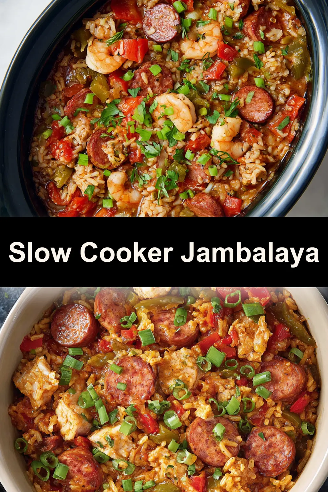 Slow Cooker Jambalaya Warm Comforting Recipe Your Family Will Love 3 Slow Cooker Jambalaya recipe, served and ready to eat, easy homemade dinner