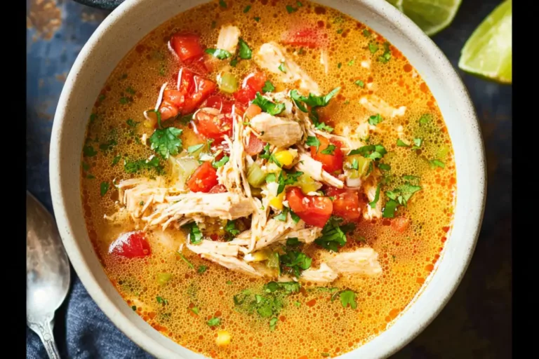 Slow Cooker Mexican Chicken Soup recipe, served and ready to eat, easy homemade dinner