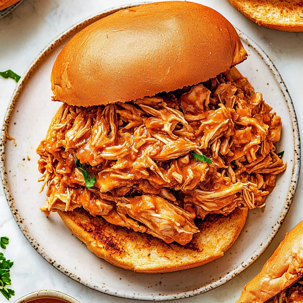 Slow Cooker Pulled Chicken Sandwiches Cozy Perfect Recipe 3 Slow Cooker Pulled Chicken Sandwiches recipe, served and ready to eat, easy homemade dinner