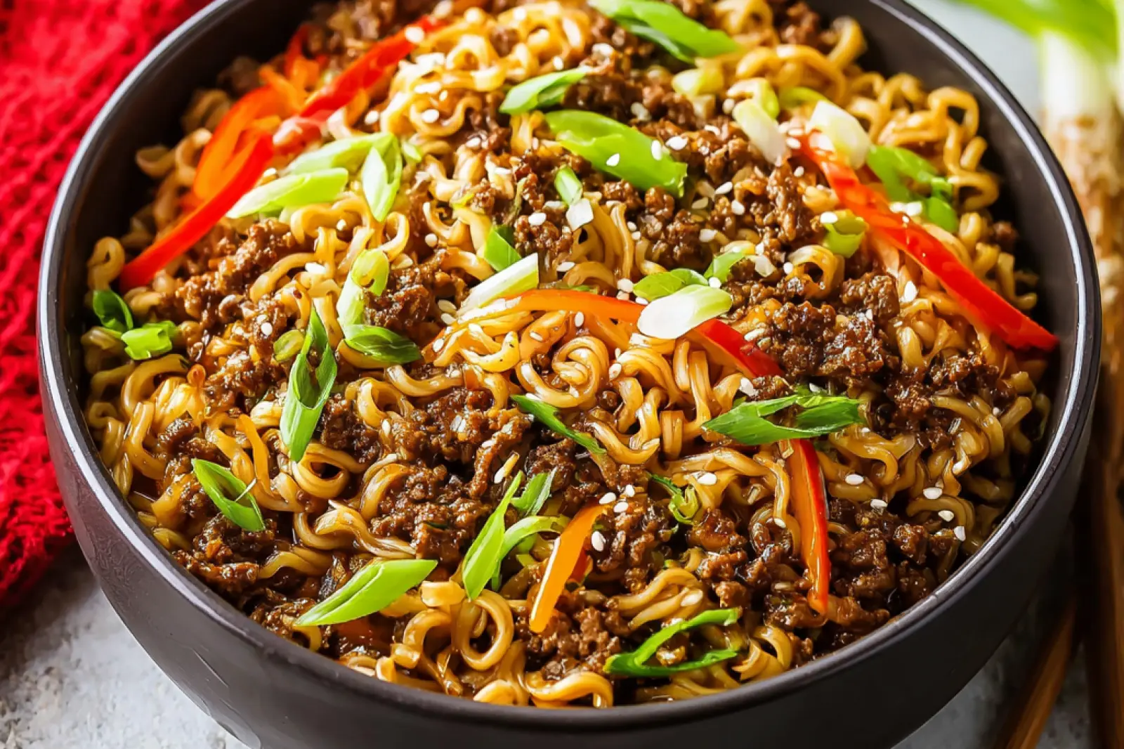 Slow Cooker Ramen Noodles Ground Beef Comforting Easy Dinner
