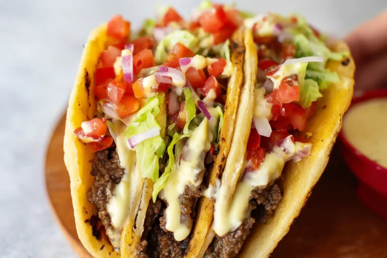 Smash Burger Tacos Ground Beef recipe, served and ready to eat, easy homemade dish