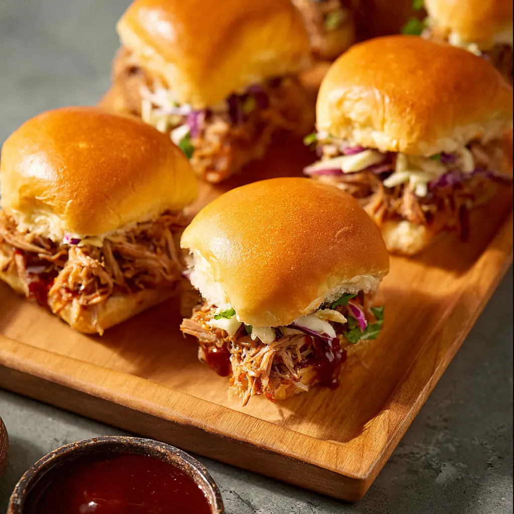 Crockpot BBQ Pulled Pork Sliders That Make Every Dinner Feel Special 1 Crockpot BBQ Pulled Pork Sliders recipe, served and ready to eat, easy homemade dish