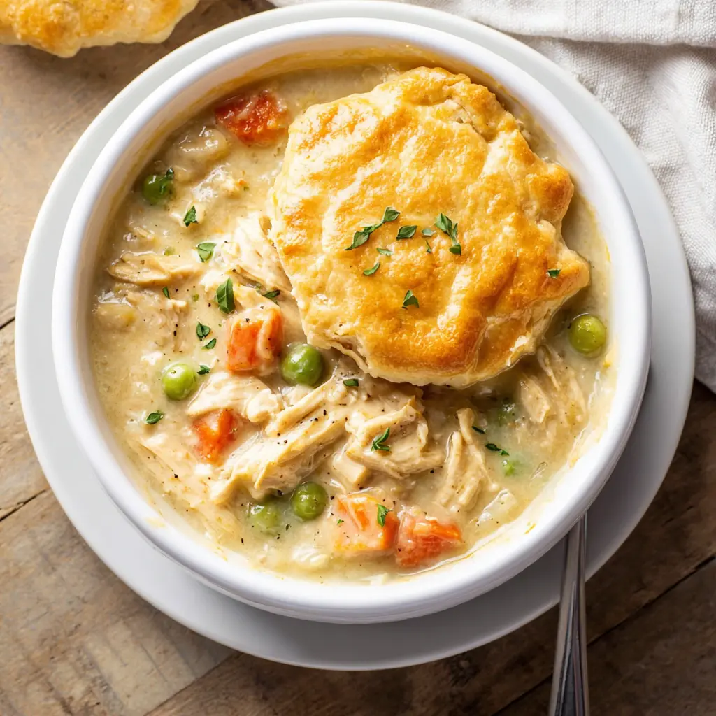 Crockpot Chicken Pot Pie Filling Warm Comforting Recipe Your Family Will Love 1 CROCKPOT CHICKEN POT PIE FILLING recipe, served and ready to eat, easy homemade dish