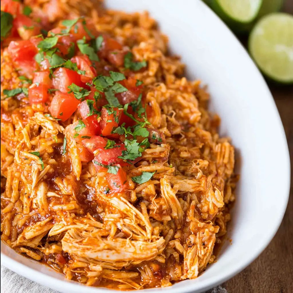Crockpot Salsa Chicken Rice Cozy New Way to Make This Satisfying Dinner 1 Crockpot Salsa Chicken Rice recipe, served and ready to eat, easy homemade dish