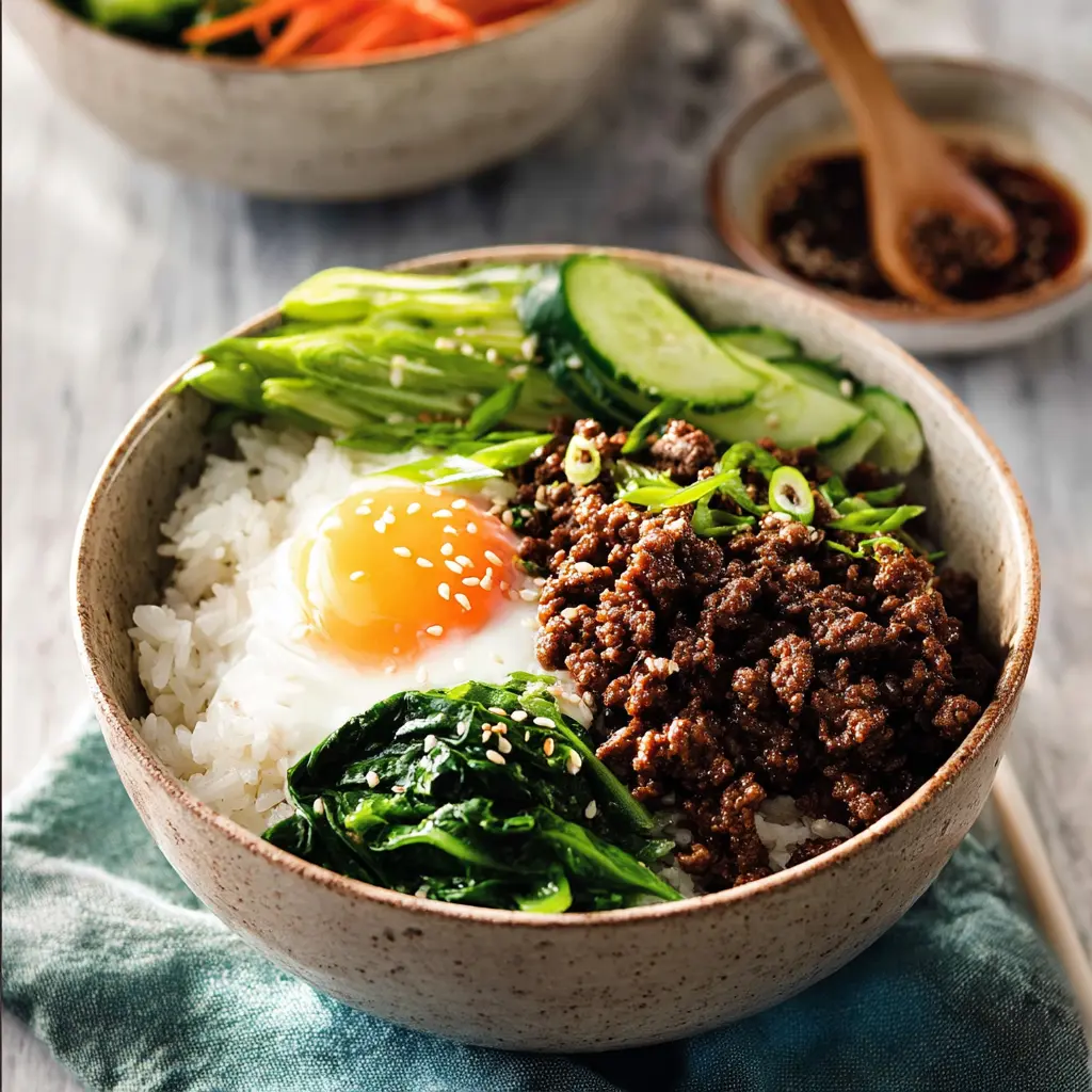 Ground Beef Korean Bulgogi Bowl Warm Satisfying Real Flavor Made Simple 1 Ground Beef Korean Bulgogi Bowl recipe, served and ready to eat, easy homemade dish