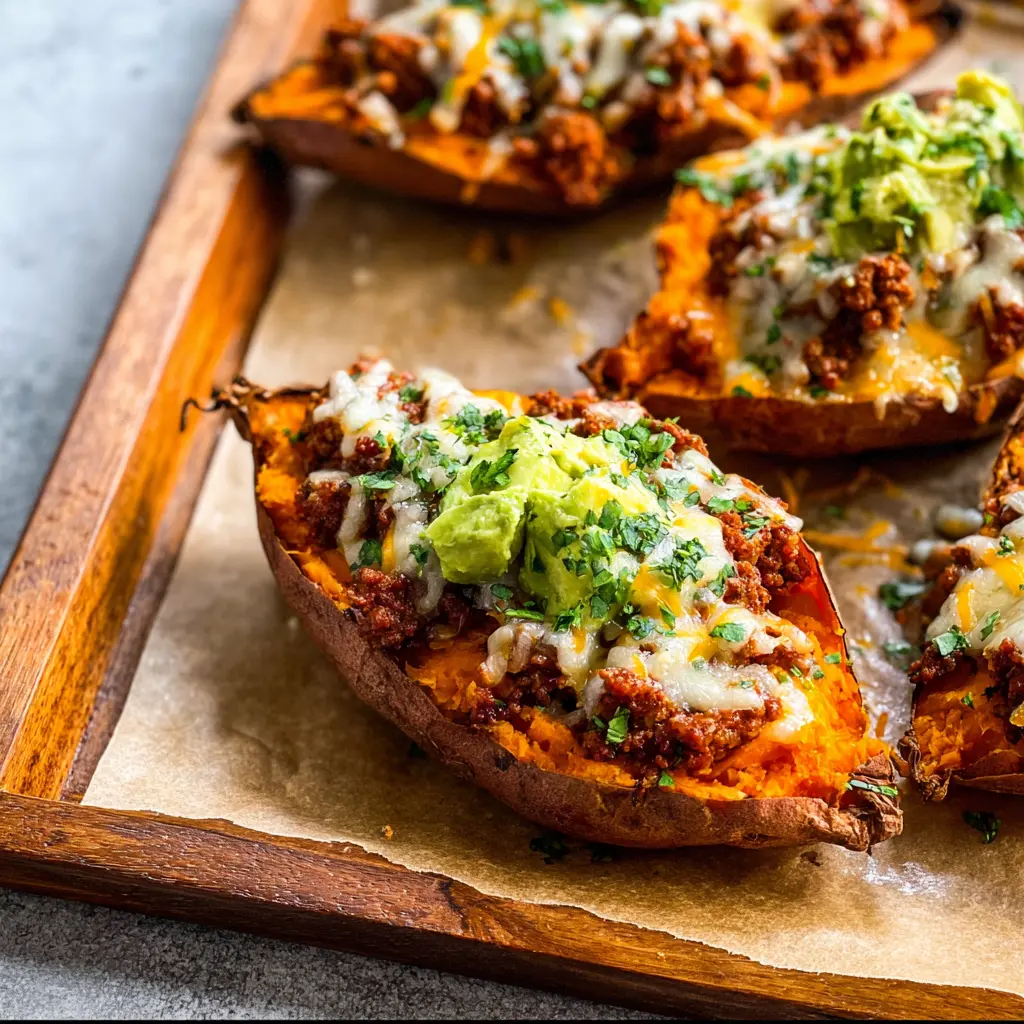 Ground Beef Stuffed Sweet Potatoes Cozy Satisfying Dinner Your Family Will Love 1 Ground Beef Stuffed Sweet Potatoes recipe, served and ready to eat, easy homemade dish