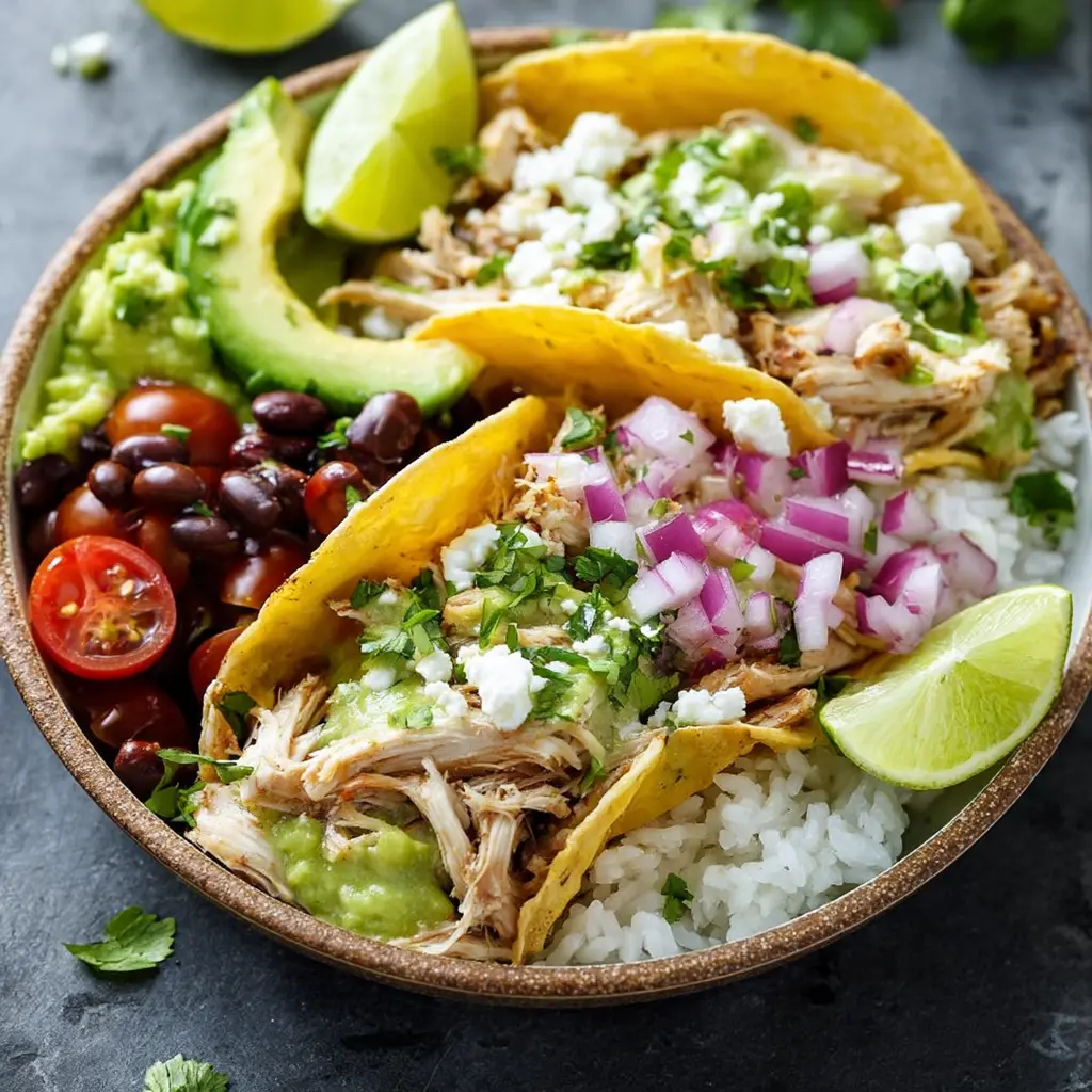 Slow Cooker Chicken Verde Tacos Your New Favorite Cozy Dinner 1 Slow Cooker Chicken Verde Tacos recipe, served and ready to eat, easy homemade dish