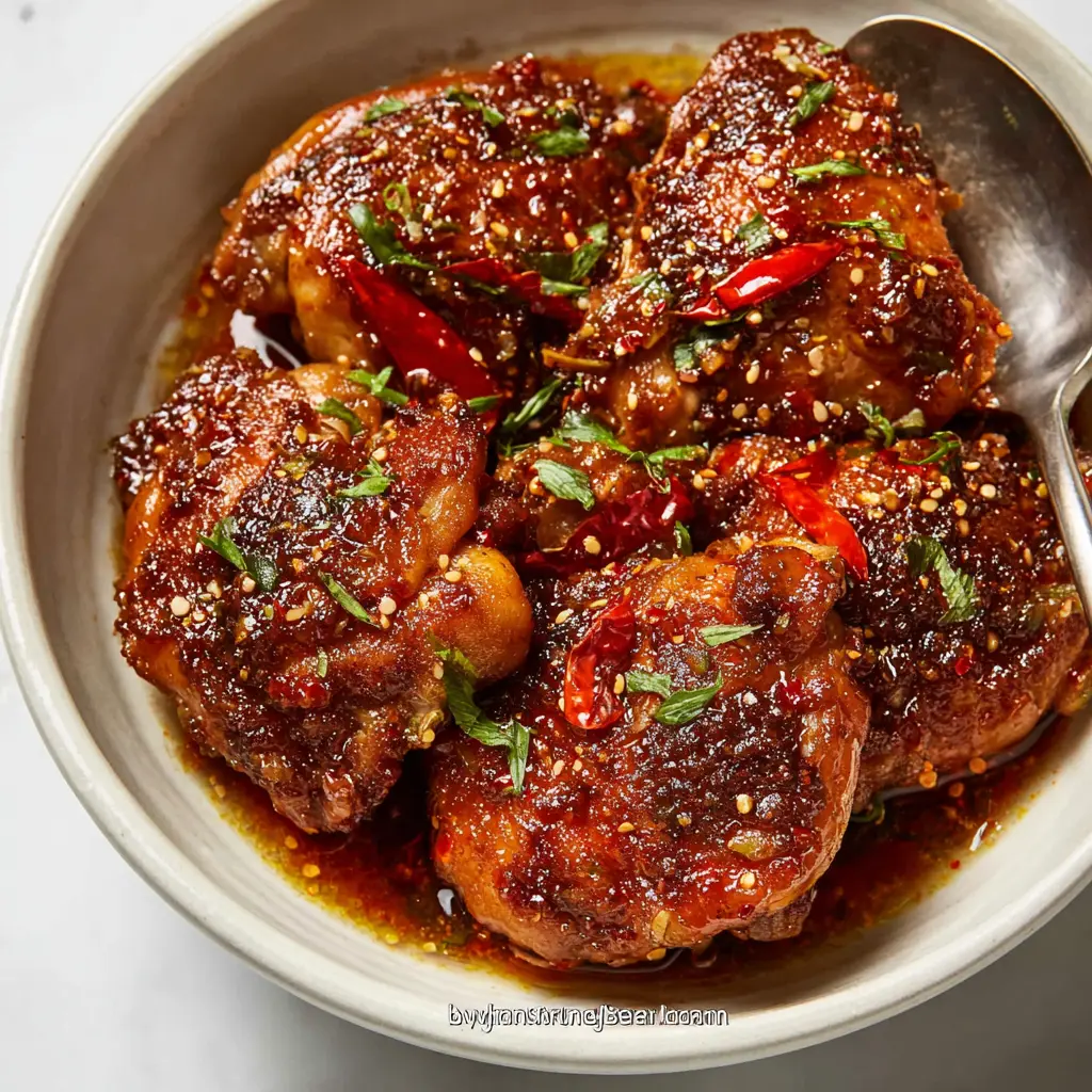 Crockpot Chicken Thighs Sweet Spicy Cozy Flavors Your Family Will Love 1 Sweet Spicy Crockpot Chicken Thighs recipe, served and ready to eat, easy homemade dish