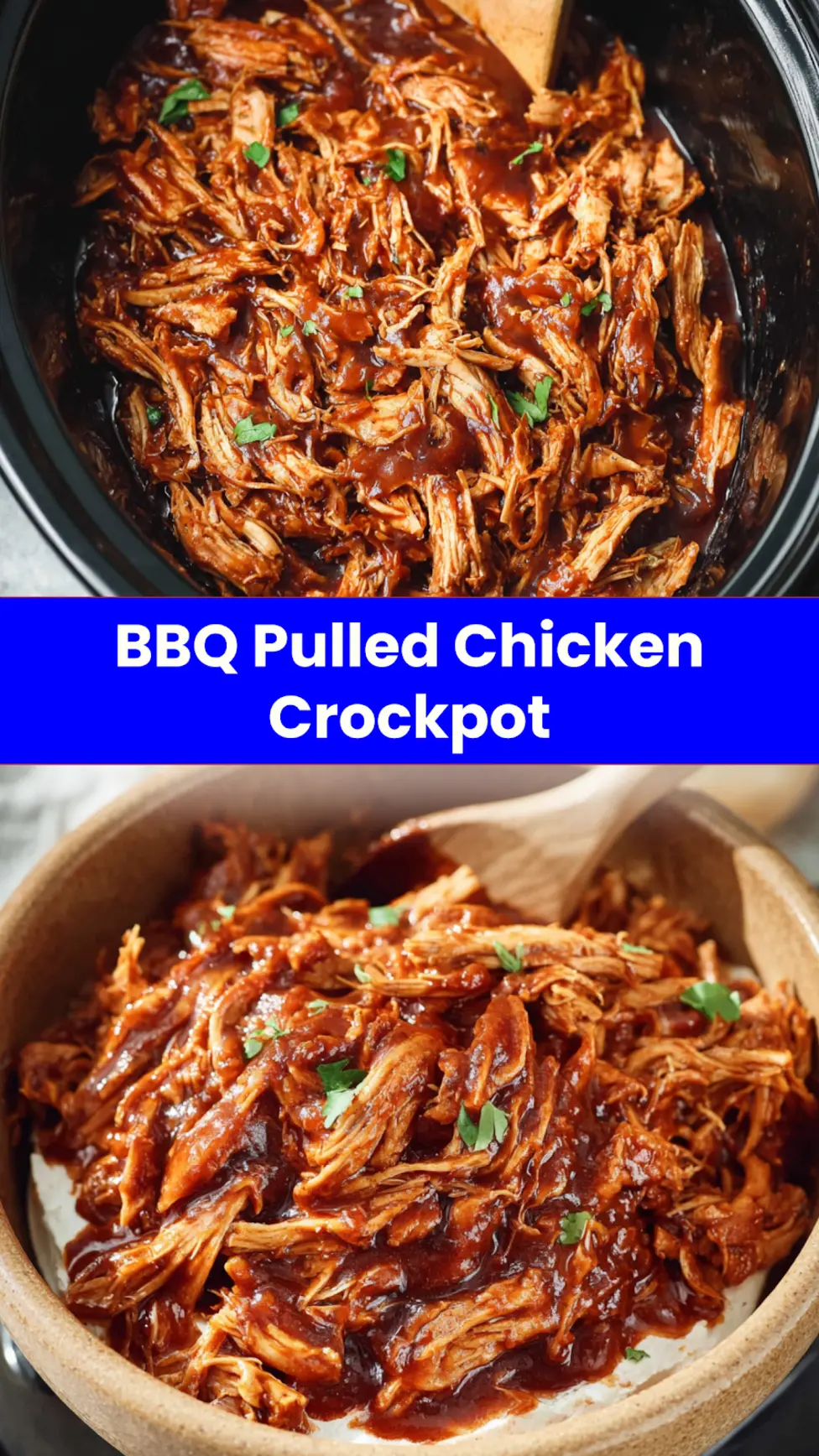 BBQ Pulled Chicken Crockpot Cozy Satisfying Dinner Your Family Will Love 3 BBQ Pulled Chicken Crockpot recipe, served and ready to eat, easy homemade dish