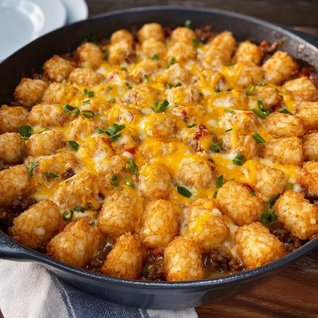 Cowboy Casserole Tater Tot Ground Beef Cozy Comfort Your Family Will Love 2 Cowboy Casserole Tater Tot Ground Beef recipe, served and ready to eat, easy homemade dish