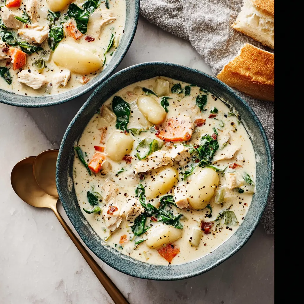 Crockpot Chicken Gnocchi Soup Creamy Cozy Recipe You Need to Make Now 2 Creamy Crockpot Chicken Gnocchi Soup recipe, served and ready to eat, easy homemade dish
